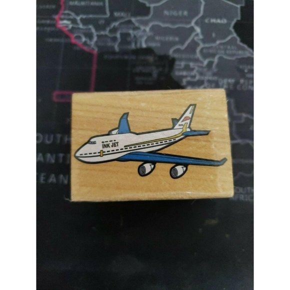 Melissa & Doug Rubber Ink‎ Stamp Wood Mounted Craft Airplane Jet Plane - Picture 8 of 8